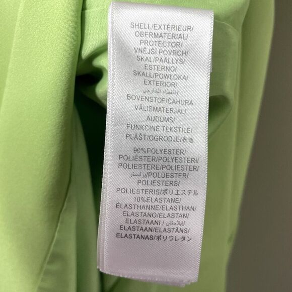AIDAN MATTOX Strapless Popover Gown Women 2 Ruffle Neckline Side Slit Green - Picture 11 of 12